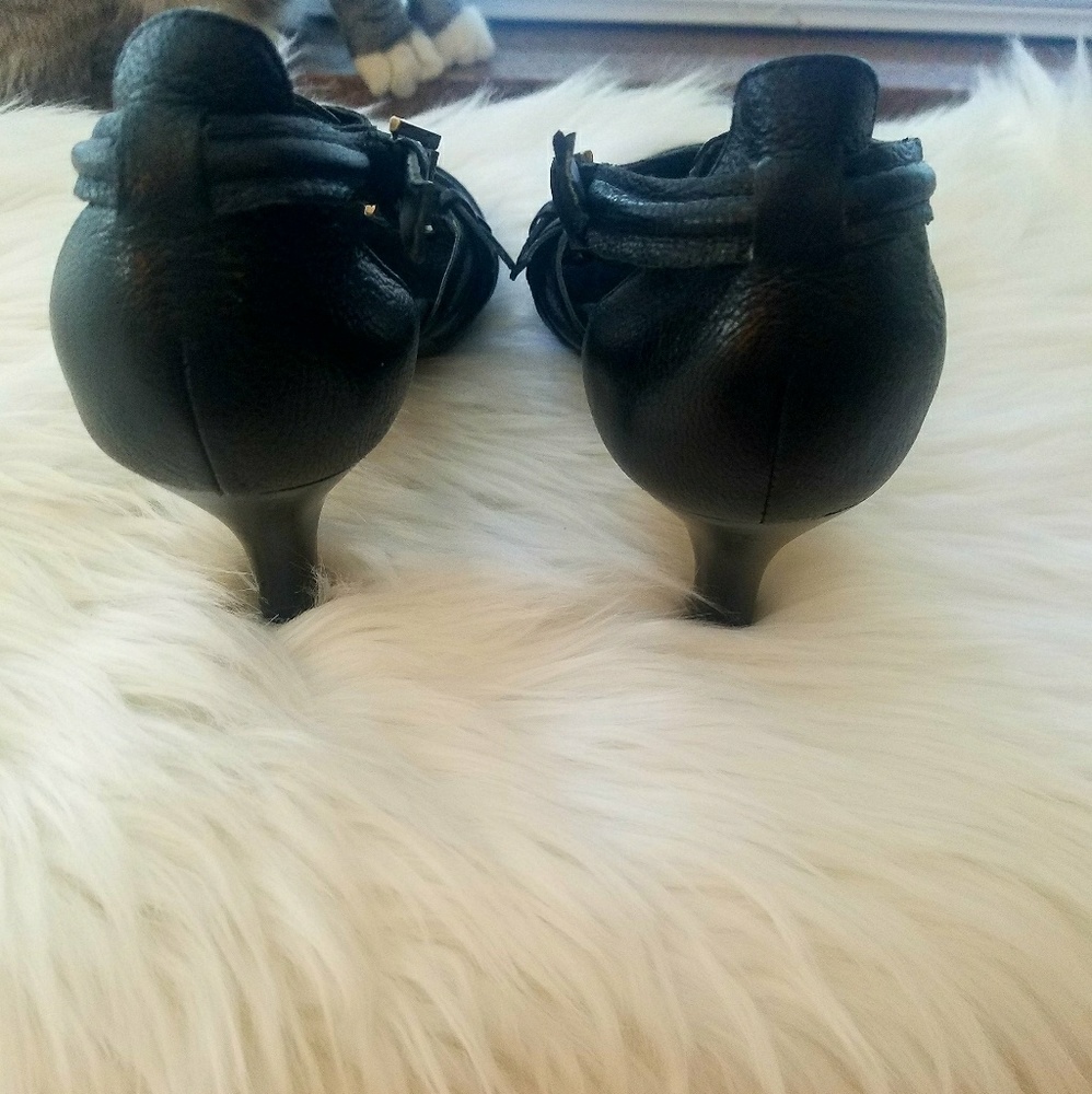 Nine West Black Leather Cage Heels - Picture 3 of 4